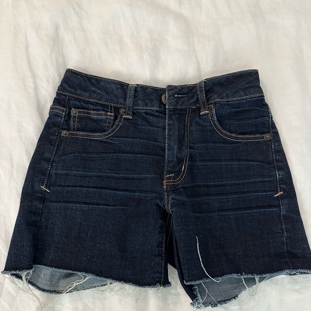 American Eagle Outfitters Dark Indigo Cutoff Denim Shorts